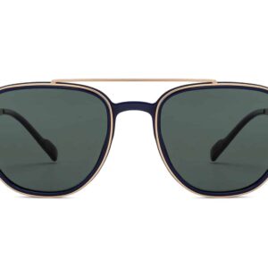 Gold Blue Full Rim Aviator Sunglasses