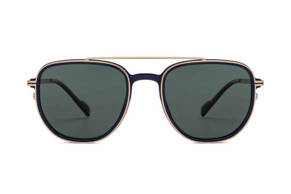 Gold Blue Full Rim Aviator Sunglasses