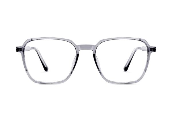 Grey Transparent Full Rim Hexagon Eyeglasses