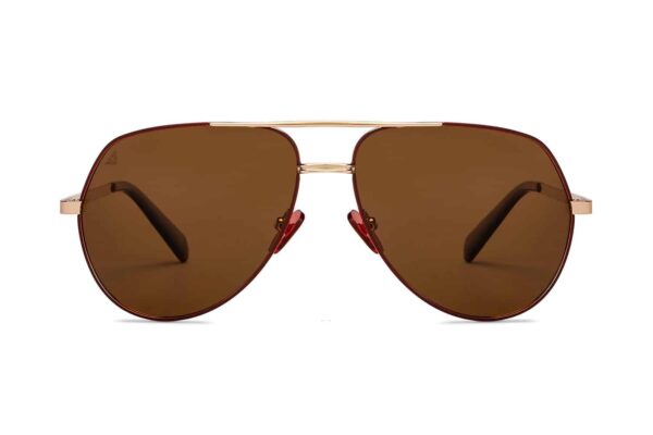 Maroon Full Rim Aviator Sunglasses