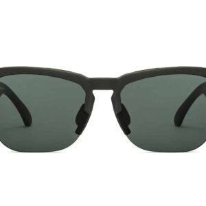 Olive Green Half Rim Wayfarer Sunglasses