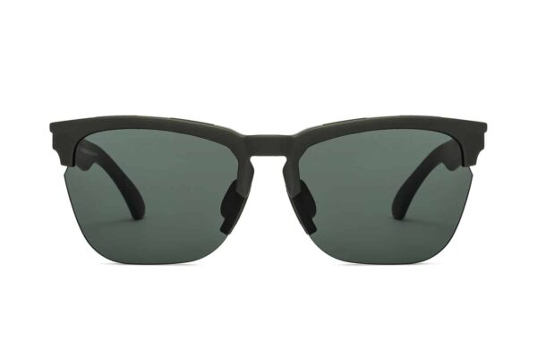 Olive Green Half Rim Wayfarer Sunglasses