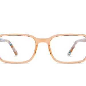 Orange Transparent Full Rim Rectangle Eyeglasses