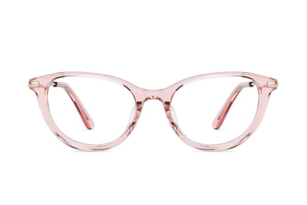 Pink Transparent Full Rim Cat Bold Eye Eyeglasses