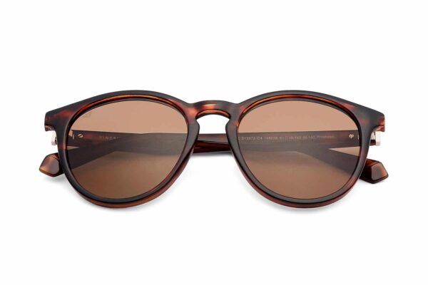 Brown Tortoise Full Rim Round Sunglasses - Image 2