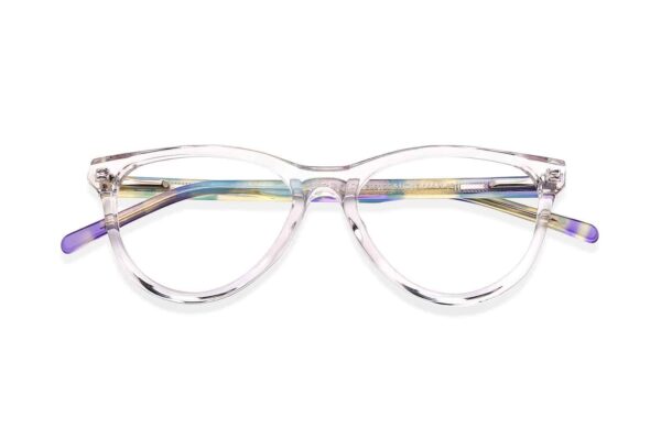 Purple Transparent Full Rim Cat Eye Eyeglasses - Image 2