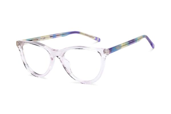 Purple Transparent Full Rim Cat Eye Eyeglasses - Image 3
